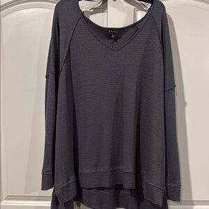Women's Gray V-Neck Top